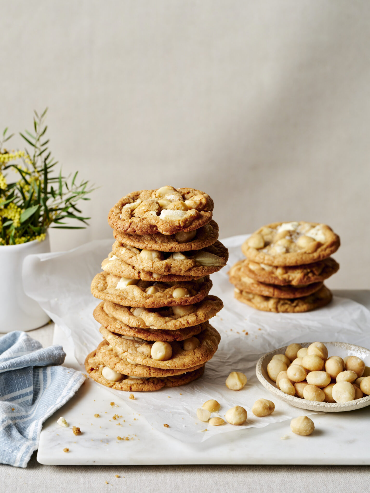 One bowl macadamia nut cookies