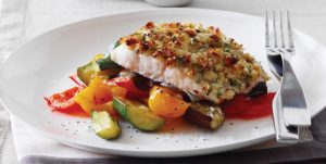 Baked macadamia crusted fish