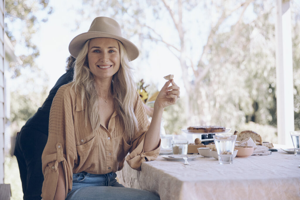 Magdalena Roze enjoying macadamia nuts in Australia