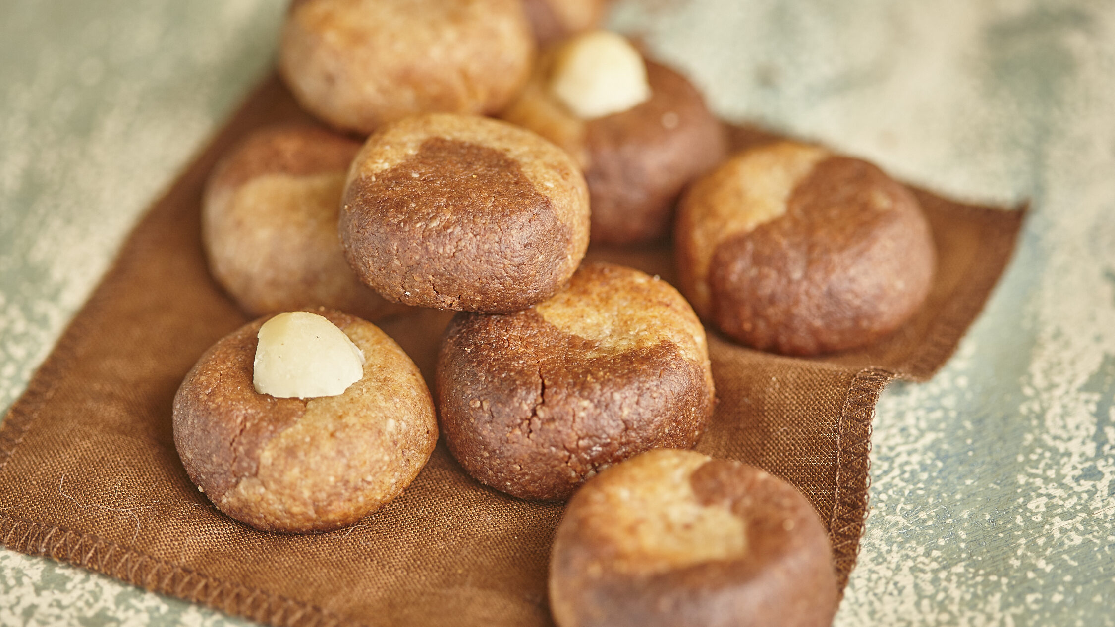 Three ingredient fudgy macadamia cookies