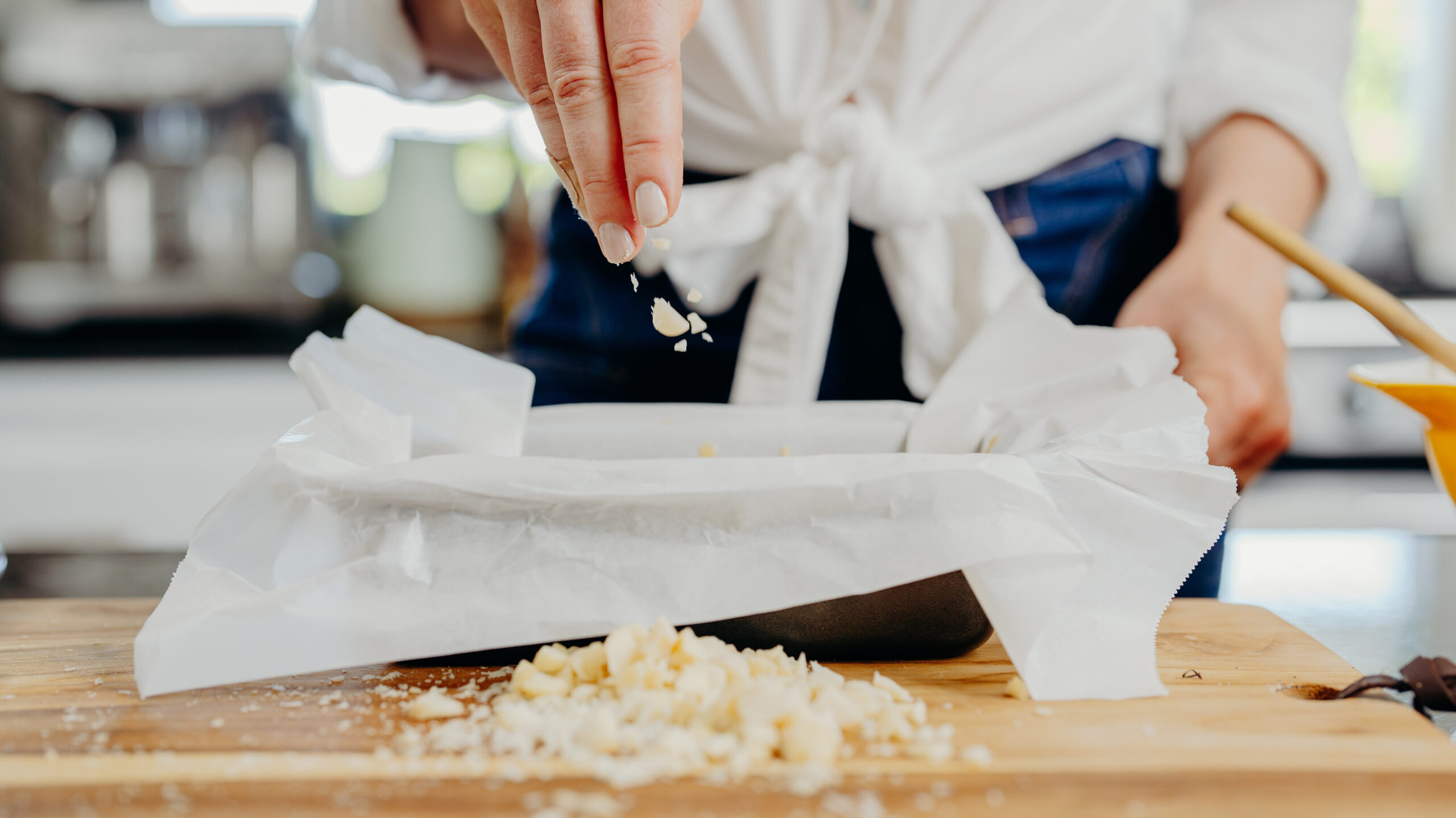 Giaan Rooney making macadamia and banana bread