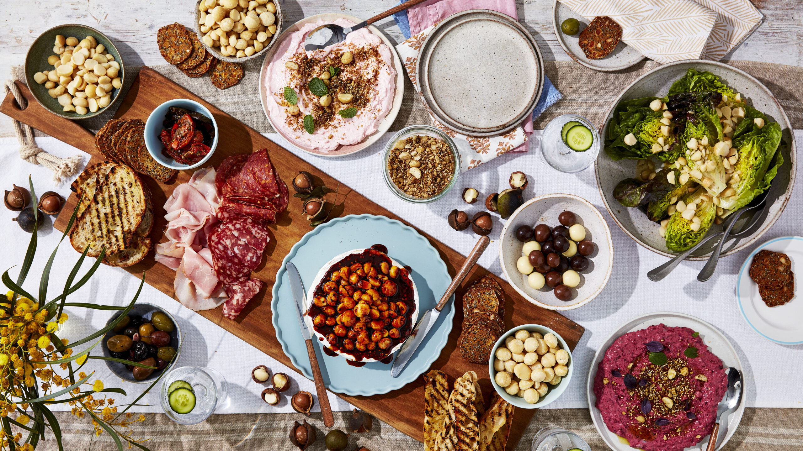 Summer Grazing Table with Australian Macadamias