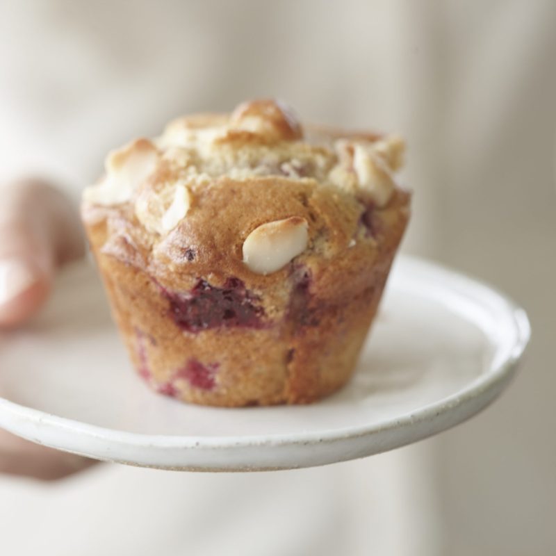 2110 Macadamia, white chocolate and raspberry muffins (1)