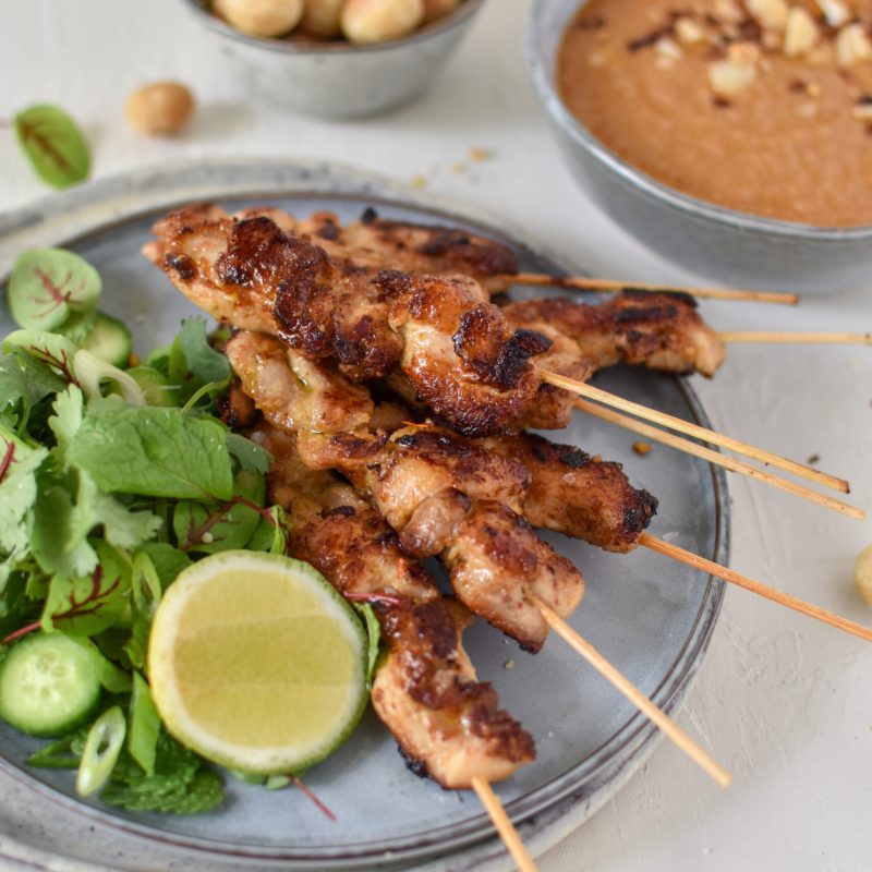 2305 Thai style macadamia chicken satay skewers (2)