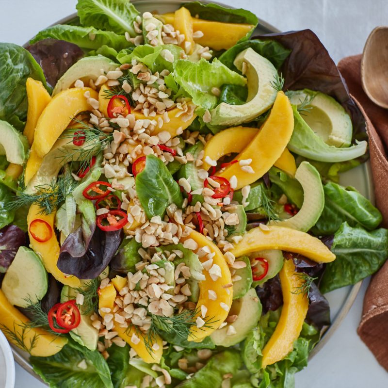 Macadamia, mango and avocado salad