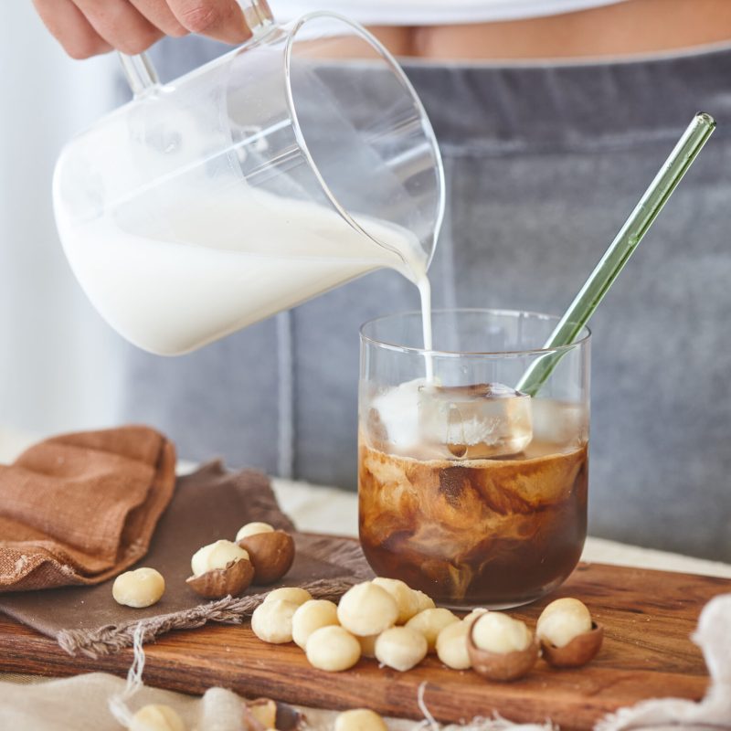 Macadamia milk iced coffee