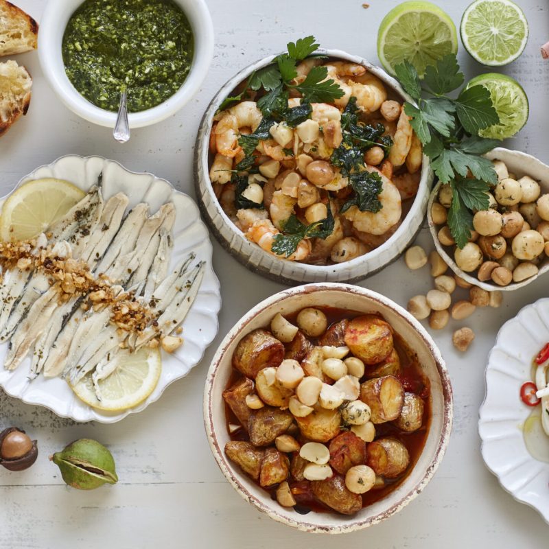 Calamari-with-fried-parsley-macadamia-and-lemon-zest-topping-edited-scaled