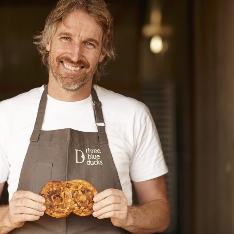 Chef Darren Robertson releasing Macadamia, Miso & Chocolate Palmier