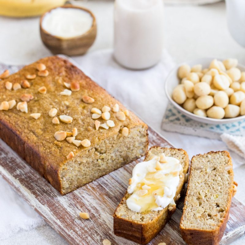 Gut Friendly Banana Macadamia Bread-13