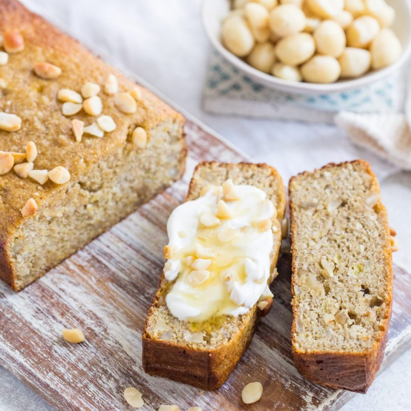 Gut Friendly Banana Macadamia Bread-17