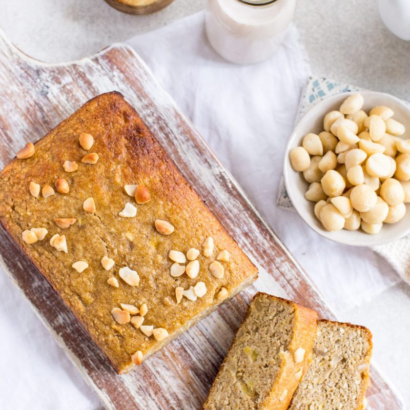 Gut Friendly Banana Macadamia Bread-5