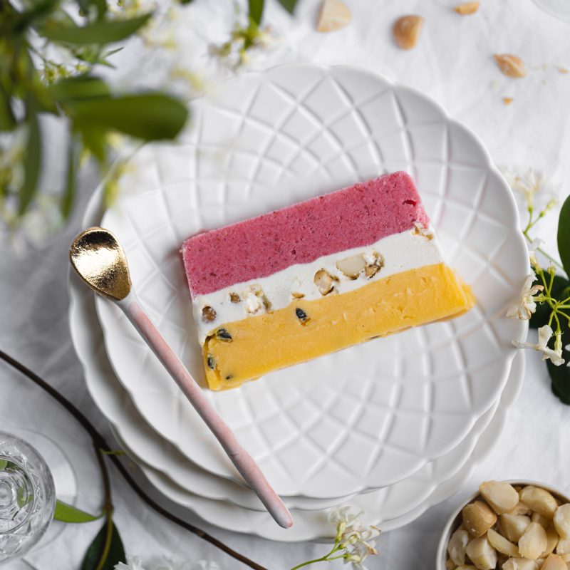 Strawberry, Macadamia & Mango Ice Cream Terrine (High Res Portrait) 5