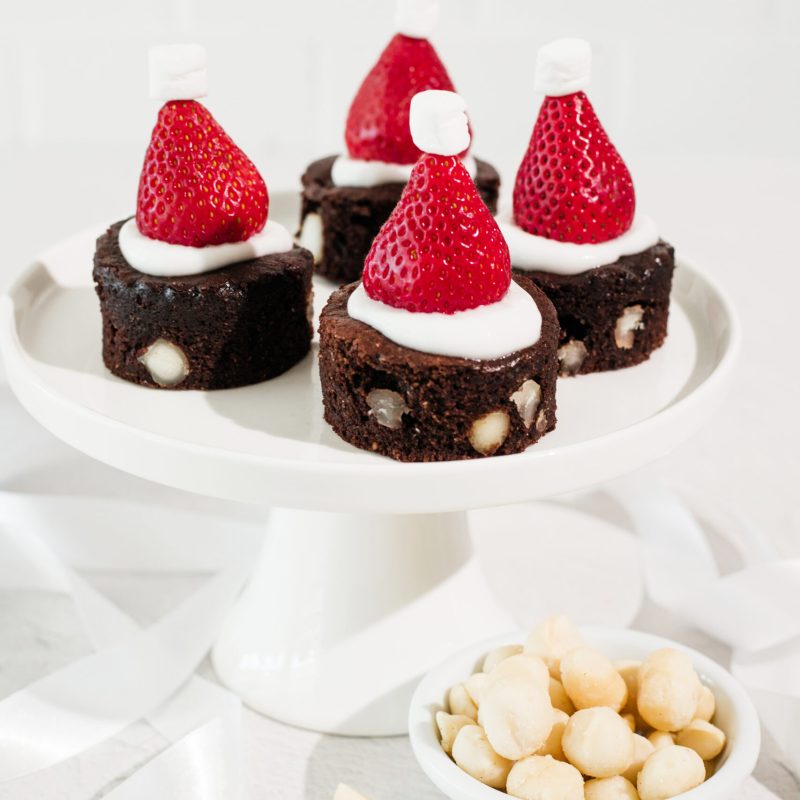 macadamia santa hat brownies recipe