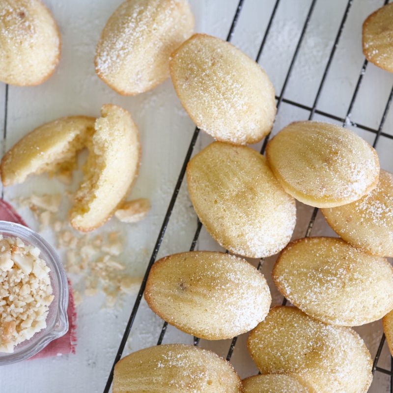 madeleines with macadamia nuts